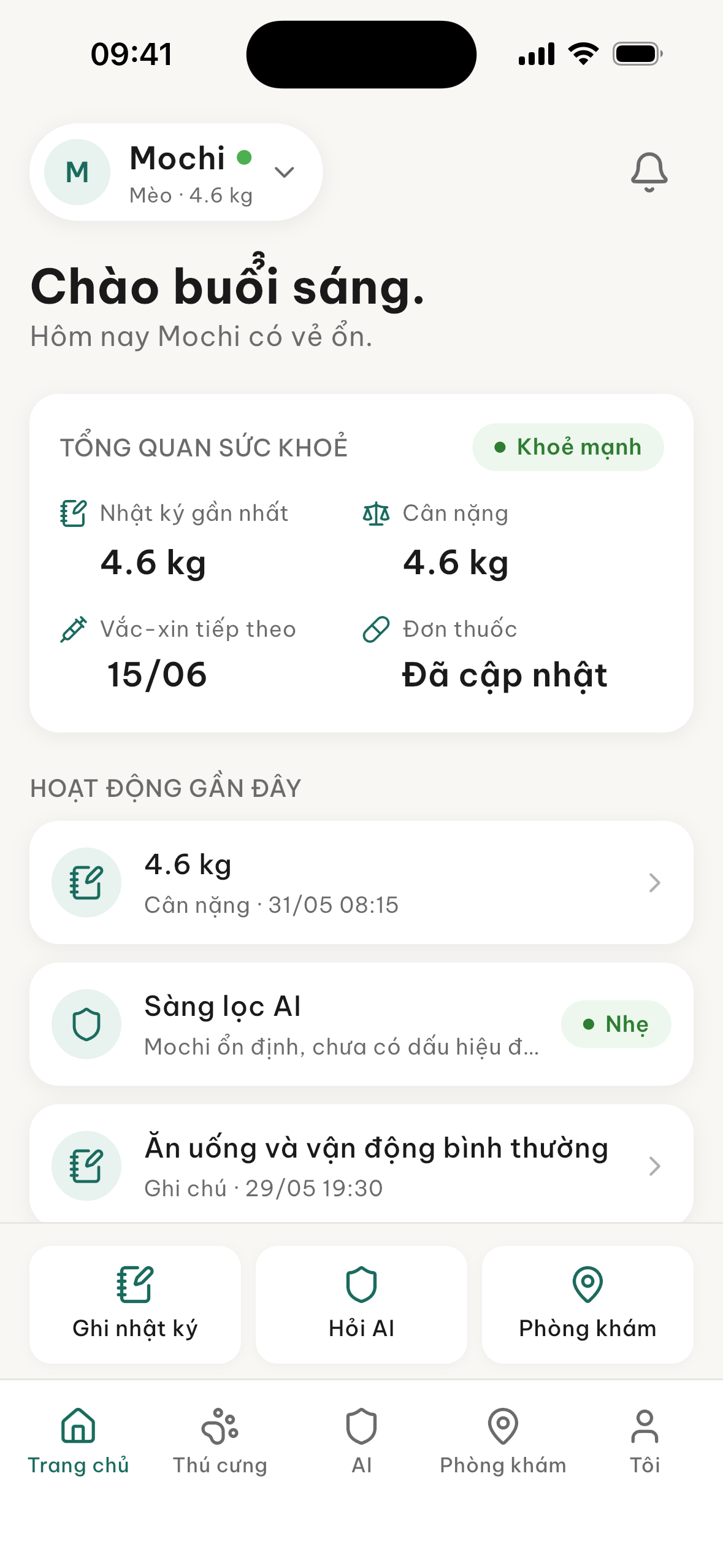 Tendpaw home dashboard